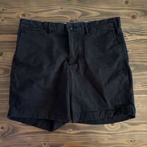 Men’s Cremieux Black Stretch Flat-Front Shorts Size 33 Casual 7'' Inseam Chino